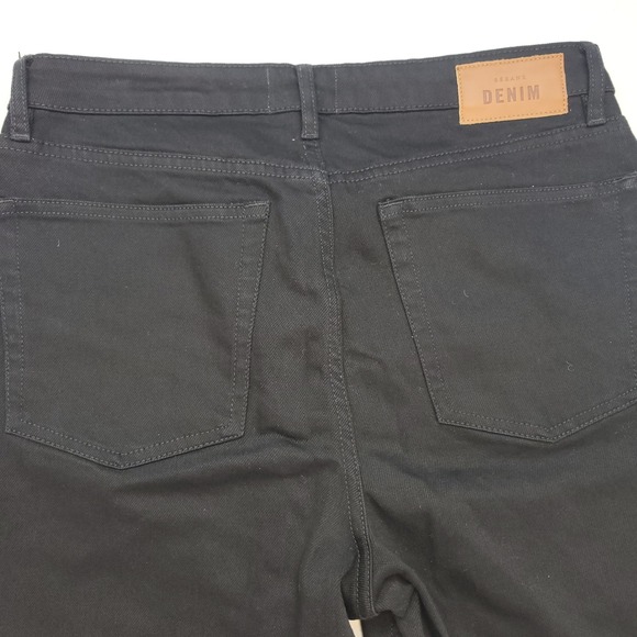 Sezane Denim Jeans Womens US 8 Black Straight Leg High Rise Button Fly Denim - Picture 4 of 11